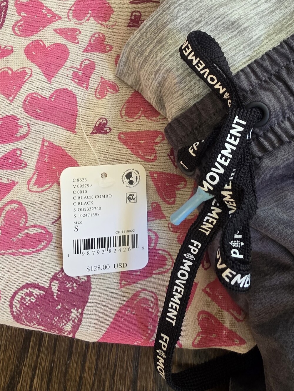 NWT Free People FP Movement Get Heated Pants- black combo gray - Size S - Picture 7 of 7